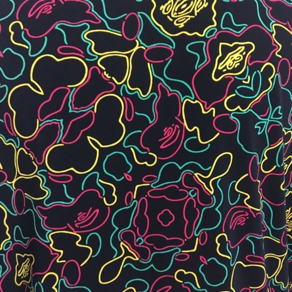 LuLaRoe neon print tunic top, size medium - Picture 5 of 6